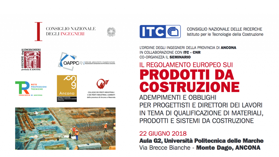 22/6/2018 – Corsi di formazione professionale permanente in tema di qualificazione nazionale e internazionale dei materiali, dei prodotti e dei sistemi da costruzione