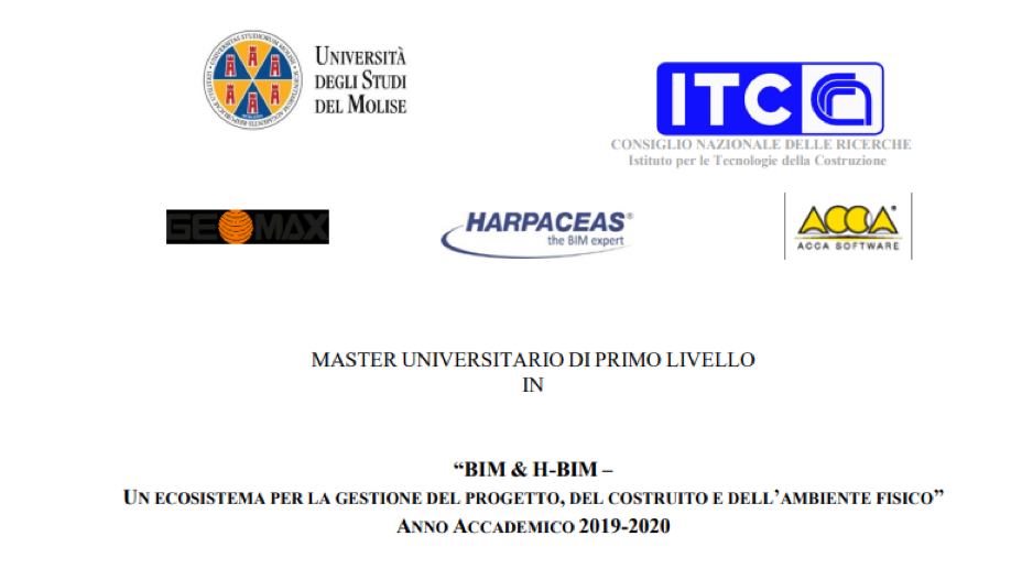 MASTER UNIVERSITARIO DI PRIMO LIVELLO “BIM & H-BIM – Un ecosistema per la gestione del progetto, del costruito e dell’ambiente fisico” ANNO ACCADEMICO 2019-2020